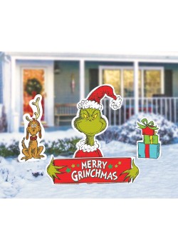 Christmas Merry Grinchmas Dr. Seuss The Grinch Yard Signs 4 pk Christmas Merry Grinchmas Dr. Seuss The Grinch Yard Signs 4 pk