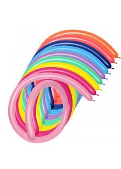 Fashion Multi Coloured 160T Modelling Latex Balloons 2.5cm x 150cm Pack of 50