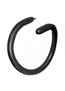 Fashion Black 260T Modelling Latex Balloons 5cm x 150cm 100 pk