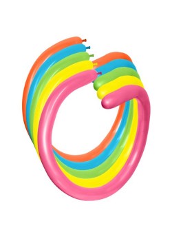 Tropical Multi Coloured 260T Modelling Latex Balloons 5cm x 150cm Pack of 100