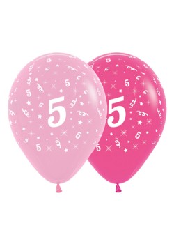 Number 5 Party Decorations - Latex Balloons Fashion Pink 30cm