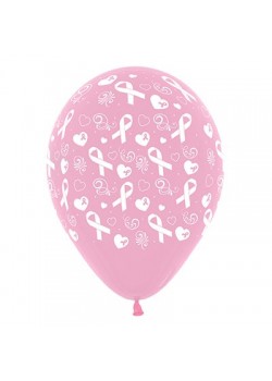 Pink Ribbon Day Fashion Pink  Latex Balloons
