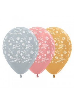 Christmas Metallic Silver, Rose Gold & Gold  Latex Balloons