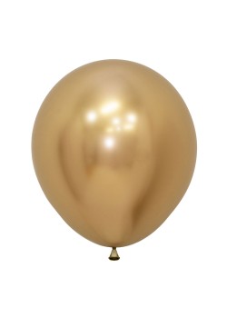 Metallic Reflex Gold Latex Balloons 45cm 6 pk