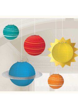 Blast Off Planets Paper Lanterns Pack of 5