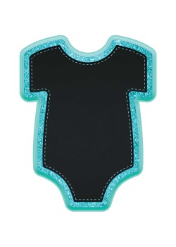 Baby Shower Party Decorations - Baby Boy Bodysuit Glittered Easel