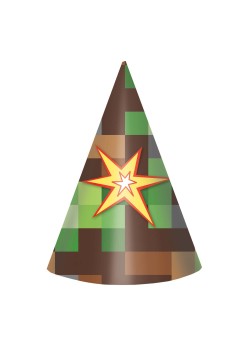 Minecraft TNT Cone Party Hats 15cm Pack of 8