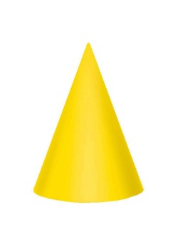 Primary Multi Coloured Cone Party Hats 17cm 12 pk