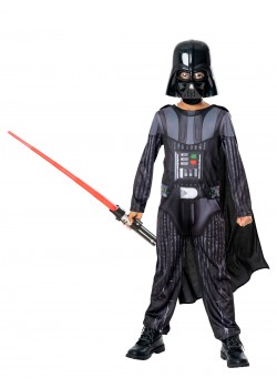 Darth Vader Costume & Non-light Up Lightsaber for Child Star Wars