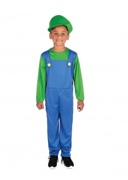 Green Plumber Boy Child Costume Careers