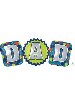 Father's Day DAD Shaped Balloon 93cm x 38cm Father's Day DAD Shaped Balloon 93cm x 38cm