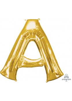 Gold Letter A Shaped Balloon 66cm x 81cm