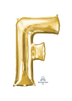 Gold Letter F Shaped Balloon 45cm x 81cm