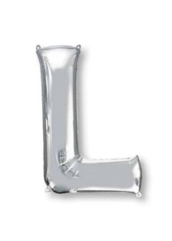 Silver Letter L Shaped Balloon 58cm x 86cm