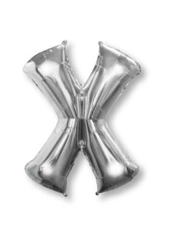 Silver Letter X Shaped Balloon 60cm x 83cm