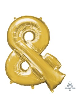Gold Ampersand Symbol Shaped Balloon 76cm x 96cm Gold Ampersand Symbol Shaped Balloon 76cm x 96cm