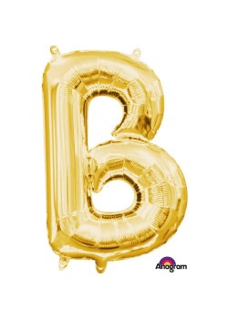 Gold CI: Letter B Shaped Balloon 40cm