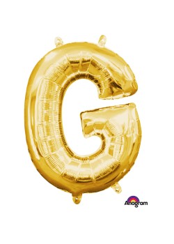 Gold CI: Letter G Shaped Balloon 40cm
