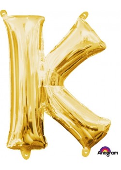 Gold CI: Letter K Shaped Balloon 40cm