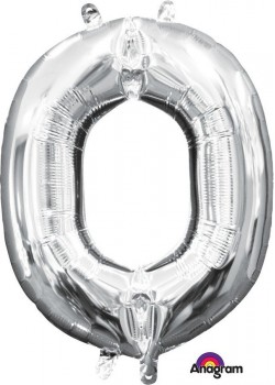 Silver CI: Letter O Shaped Balloon 40cm