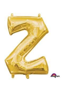 Gold CI: Letter Z Shaped Balloon 40cm