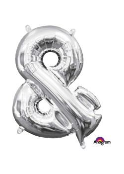 Ampersand Symbol Silver & Shaped Balloon 40cm Ampersand Symbol Silver & Shaped Balloon 40cm