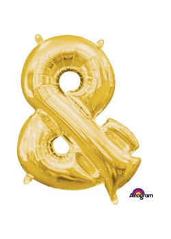 Ampersand Symbol Gold & Shaped Balloon 40cm Ampersand Symbol Gold & Shaped Balloon 40cm