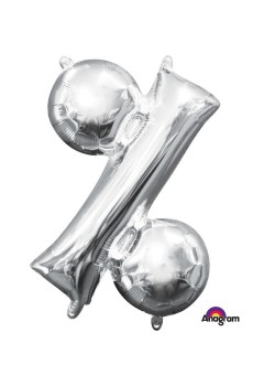 Percentage Symbol Silver % Shaped Balloon 40cm Percentage Symbol Silver % Shaped Balloon 40cm