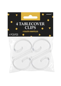 Clear Plastic Tablecloth Clips Pack of 4