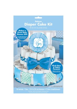 Baby Shower Party Supplies - Deluxe Diaper Cake Kit Blue