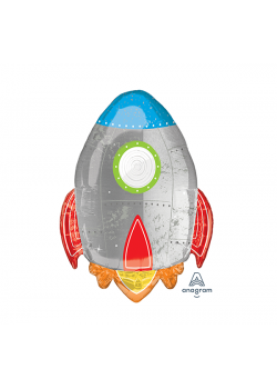 Blast Off Birthday Rocket Shaped Balloon 53cm x 73cm