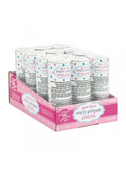 Girl Gender Reveal Confetti Poppers 10.7cm x 3.8cm 12 pk
