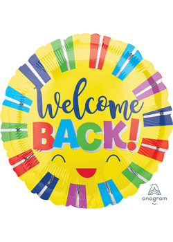 Welcome Party Decorations - Foil Balloon Colourful Stripes Welcome Back!