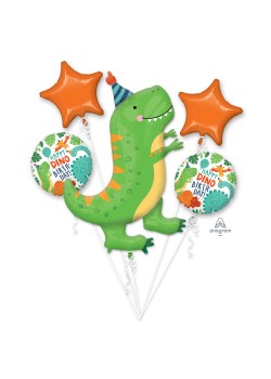 Dinosaur Dino-Mite Bouquet Foil Balloons 5 pk