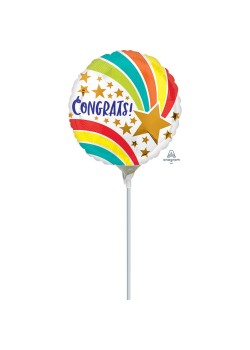 Congratulations Congrats! Shooting Star Round Foil Balloon 22cm