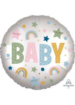 Baby Shower - General Standard HX Natural Satin Infused BABY Foil Balloon 45cm