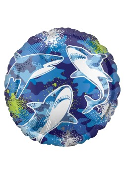 Shark Splash Party Decorations - Foil Balloon Sharks Standard HX Shark Splash Party Decorations - Foil Balloon Sharks Standard HX