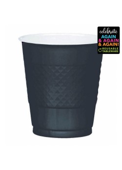 Jet Black Premium Reusable Plastic Cups 355ml 20 pk Jet Black Premium Reusable Plastic Cups 355ml 20 pk
