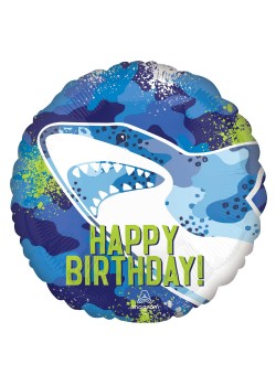 Shark Splash Party Decorations - Foil Balloon Standard HX Shark Splash Party Decorations - Foil Balloon Standard HX
