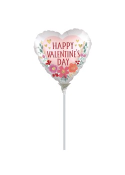 Happy Valentine's Day Romantic Flowers Heart Shaped Balloon 10cm