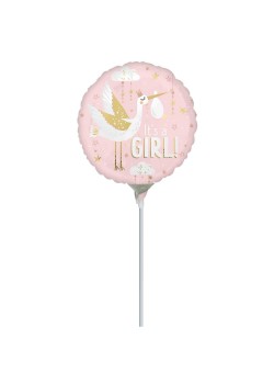 Baby Shower It's a Girl Special Delivery Round Foil Balloon 22cm