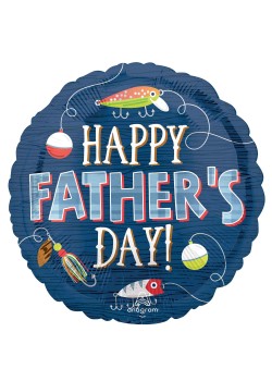 Happy Father's Day! Hooked on Dad Round Foil Balloon 45cm Happy Father's Day! Hooked on Dad Round Foil Balloon 45cm