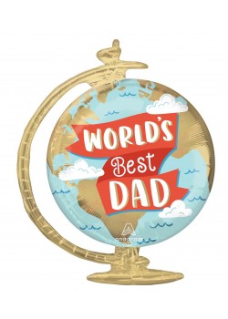 Father's Day World's Best Dad Globe Shaped Balloon 58cm x 58cm Father's Day World's Best Dad Globe Shaped Balloon 58cm x 58cm