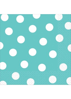 Robin's Egg Blue with White Dots Lunch Napkins 33cm x 33cm 16 pk