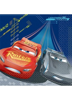 Disney Cars 3 Lunch Napkins 33cm x 33cm 16 pk