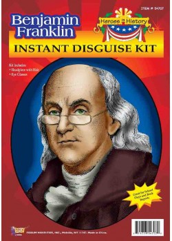 Benjamin Franklin Celebrities Wig & Eyeglasses Adult Kit - Accessory