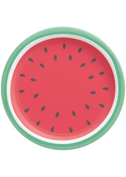 Hawaiian Luau Summer Watermelon Tutti Frutti Banquet Plates 26cm 8 pk