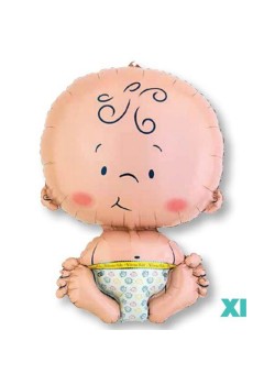 Baby Shower - General SuperShape XL Sitting Baby Shaped Balloon 41cm x 61cm