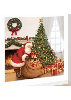 Christmas Santa Claus Wall Scene Setters 165cm x 85cm 2 pk