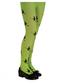 Green Glitter Witch Tights for Child - Accessory